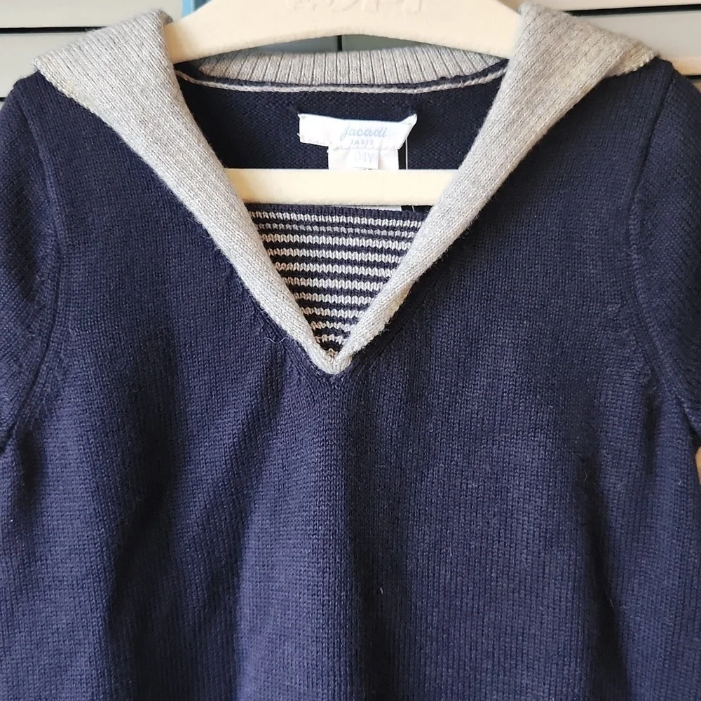Jacadi Paris Navy & Grey Dress